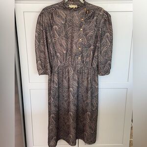 Vintage Ms Sugar | Paisley Prairie Midi Dress Boho Button Front | Size 16| NWT